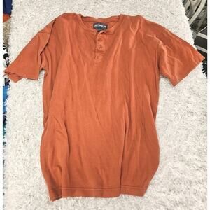 Old College Inn Vintage Graphic Henley Shirt Men Large Cotton Gorpcore Earthy L